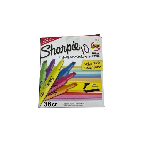 NEW Sharpie Highlighter Chisel Tip Assorted Colors 36 Pack - Picture 2 of 7